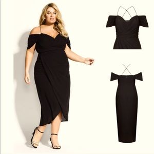 City Chic XL 22 Black Wedding Cocktail Dress